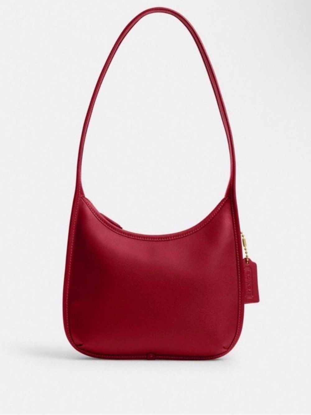 Coach Red Curved Zip Shoulder